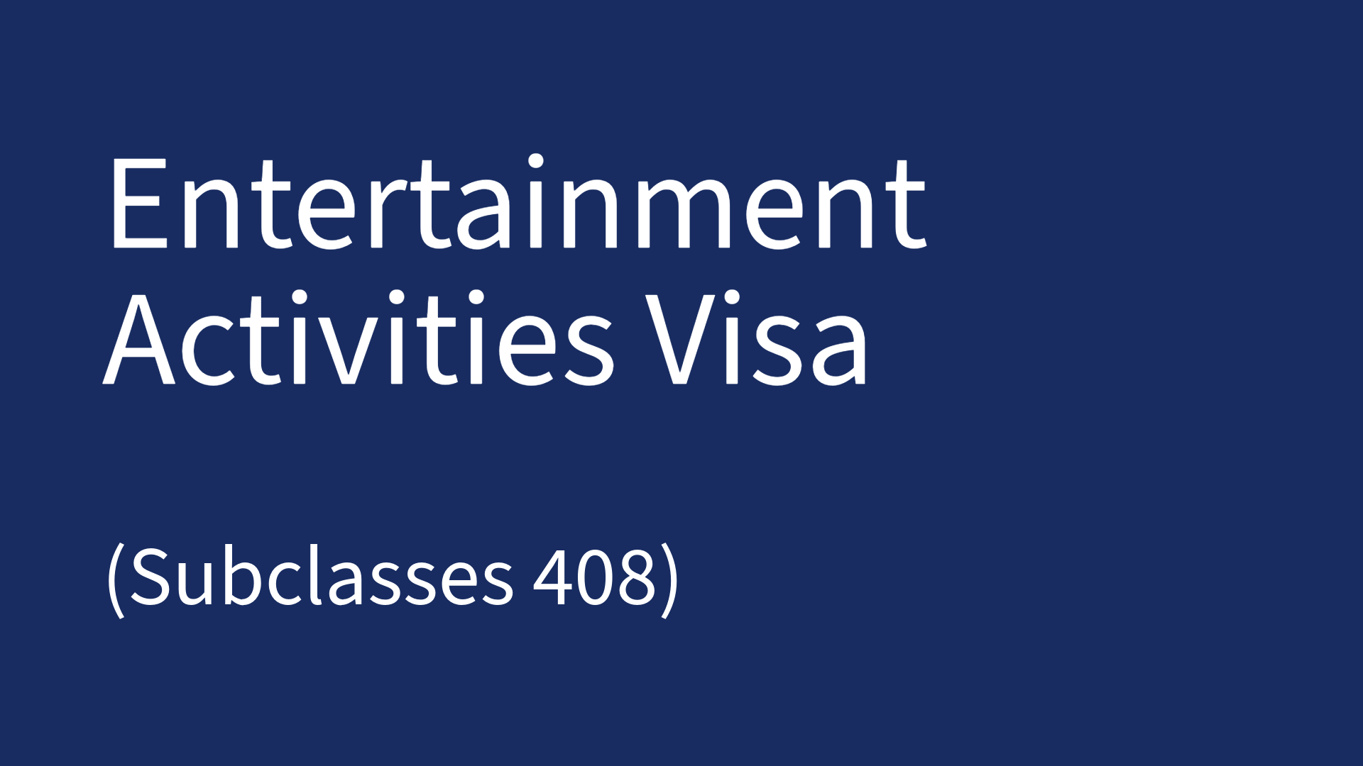 Entertainment Activities stream